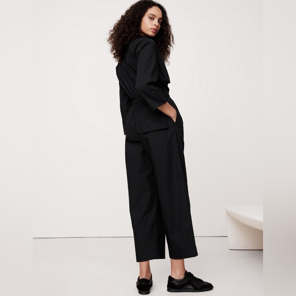 NWT! Banana Republic Black Cotton Poplin Boiler Suit  - Multiple 🍋 - Picture 2 of 4